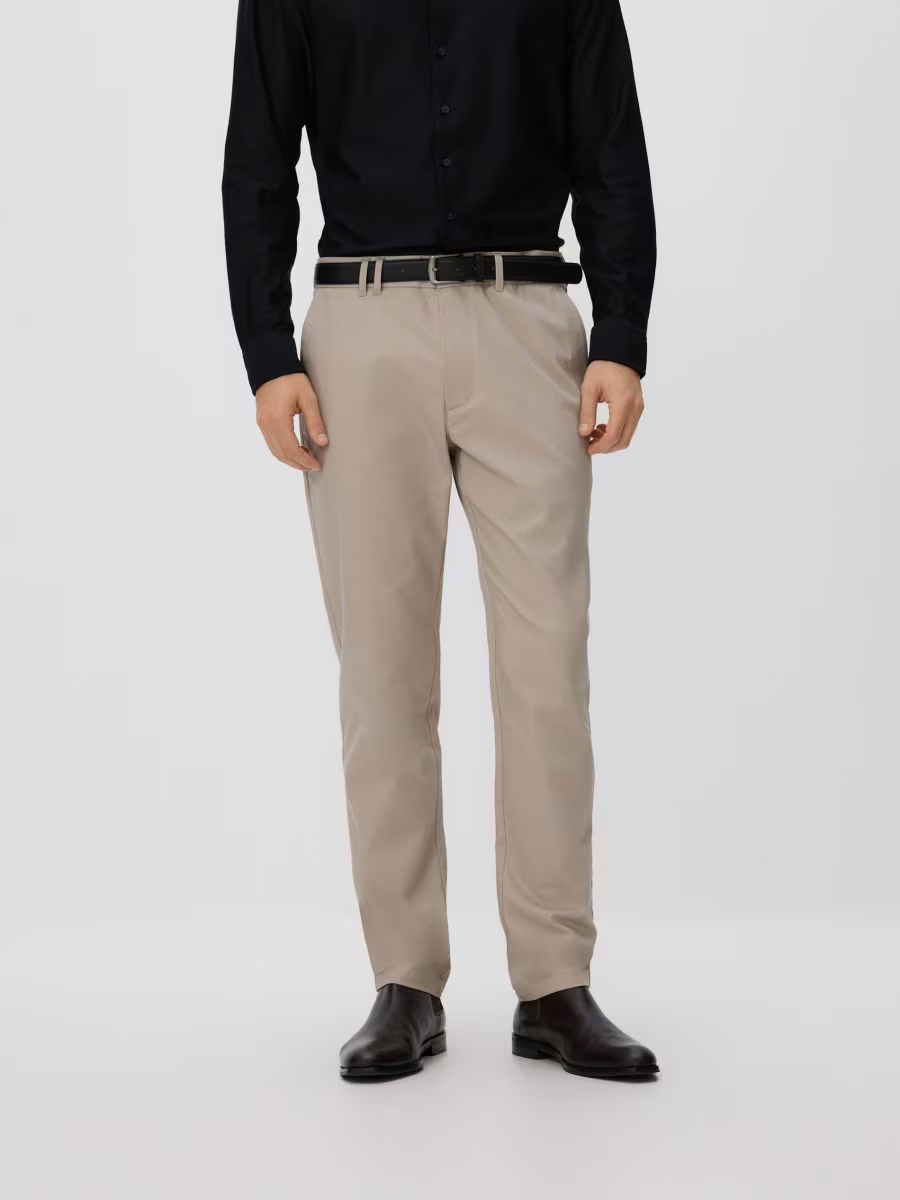 Chino slim trousers with belt